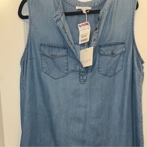 NWT Beach Lunch Lounge Sleeveless Denim Dress